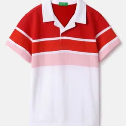 United Colors of Benetton Boys Colourblocked Polo Collar Pure Cotton T-shirt-picture-35