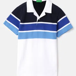 United Colors of Benetton Boys Colourblocked Polo Collar Pure Cotton T-shirt-picture-12
