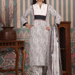 Readiprint Fashions Printed Mirror Work Pure Cotton Kurta with Salwar & Dupatta-picture-21