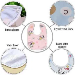 superstar store waterproof, super soft cotton daily use, elegant and stylish velcro bib for baby image 2