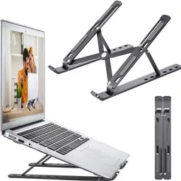 JIBON Premium Prevent Device From Overheating For Home and Office Use Aluminium Floor and Desk Stand Rotatable Laptop Stand with Adjustable Height Compatible with Universal Laptops-picture-27