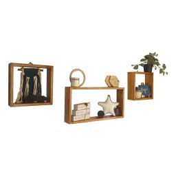 symplify George Iii Rectangular Shaped Set Of 3 Wooden Wall Shelves-picture-20