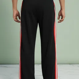 tedwoods Men Striped Black, Red Track Pants image 2