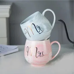 vm partner Mr N Mrs Ceramic Coffee Royal Marble Combo Gift for Valentine Ceramic Coffee Mug-picture-29
