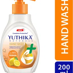 yuthika Natural Hand Wash Pump Lemon|100% Natural Extract,pH Balanced| Handwash Liquid Hand Wash image 1