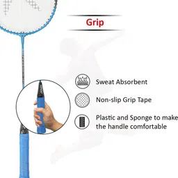 hipkoo sports Fine Combo Set with 2 Rackets, 3 Feather Shuttles And Net Badminton Kit image 5