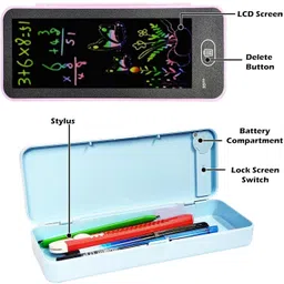 zirak 2 Pcs Smart LCD Writing Pad cum Pencil Box for Kids – Creative Learning Drawing image 2