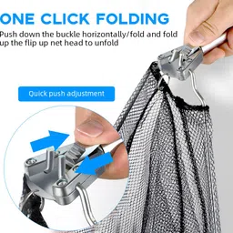 fancyku Foldable 70 inch Telescopic Portable Fishing Landing Net with Aluminum Handle Foldable 70 Inches Telescopic Portable Fishing Net Black Fishing Rod image 3