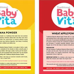 babyvita Wheat-Apple & Kerala Banana Powder Mix Combo|No Added Vitamins & Minerals Cereal image 2