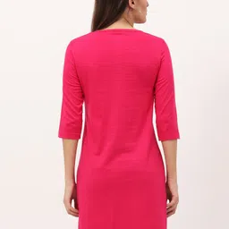 fleximaa Pack of 2 Womens 3/4 Printed Long Tops Women Printed Round Neck Pure Cotton Multicolor T-Shirt image 3