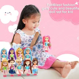 fun n style Mini Doll Set for Girls – Pack of 10 Small 10 CM Cute & Realistic Dolls for Kids image 4