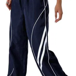 tabadtod Women Loose Fit Dark Blue Polyester Trousers-picture-15