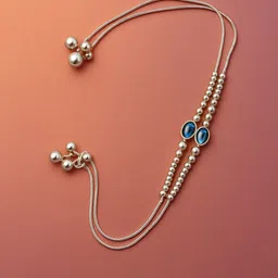 kuldeep payal “Women’s Adjustable Silver Anklet with Blue Evil Eye Charm” Silver Anklet image 5