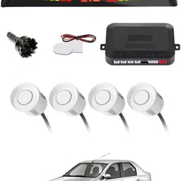 intenzo Universal 4 White Reverse Parking Sensor With LED Display For Cars-179 Safety of Passengers/Car One Alarm Kit-403 Parking Sensor-picture-13