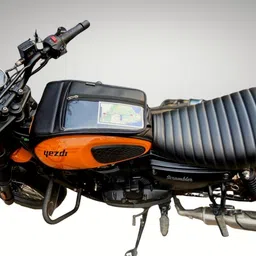 uniware Leather Scratch Proof Tank Bag/Cover with Transparent Mobile Touch Pocket/Holder Strap Yezdi Scrambler Bike Tank Cover image 5