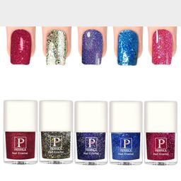 PERPAA Set Of 5 Glitter Light Reflective UV Gel Sparkly Nail Polish - 5ml Each-picture-8