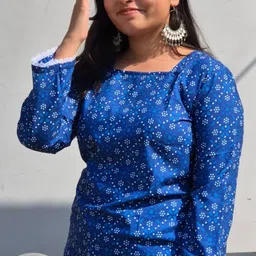 the js enterprise Women Printed, Floral Print, Geometric Print Viscose Rayon Straight Kurta image 4