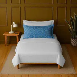 mayfair homes london White 100% Cotton Single Bedsheet with 1 Pillow Cover-picture-23