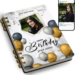 soofino Custom Premium Birthday Diary | Personalized photo,Name Print | A5 Diary Unruled 160 Pages-picture-10