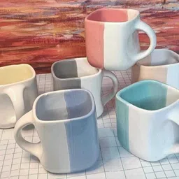 ivook Pack of 6 Ceramic White Ceramic Tea/Coffee Cup Set of 6 image 2