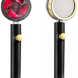 - 360 TURBO RED Fan ABS High Pressure BLACK Hand Shower for Bathroom Handheld-image-29