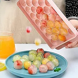 benedict Reusable Flexible Round Ice Cube Trays for Whiskey & Cocktails Multicolor Plastic Ice Ball Tray image 4