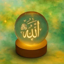 bapu store 3d crystal ball islamic allah - LED Hologram Glass Lamp Night Lamp (8 cm, D2) Night Lamp-picture-37