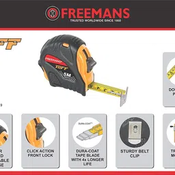 freemans Tuff 5m 25mm + Tuff 7.5m 25mm Measuring Tapes Measurement Tape image 2