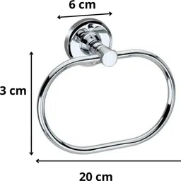 cosvit Stainless Steel Oval Towel Ring for Bathroom, Kitchen, Outdoor (Pack of 1) SILVER Towel Holder image 2