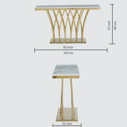 royaloak Atlas Console Table In White image 2