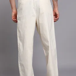 allen solly Men Relaxed Blue Cotton Blend Trousers image 4