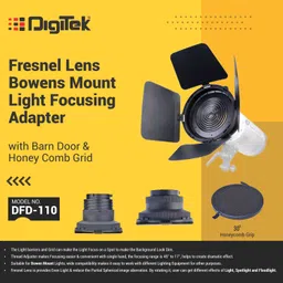 DIGITEK DFD-110 Fresnel Lens Bowens Mount Light Focusing Adapter with Honeycomb Grid Camera, Lens, DSLR Diffuser image 5