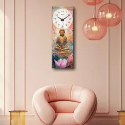 olive tree Multicolour Rectangle 24 Inches Wooden Wall Clock (Buddha)-picture-11