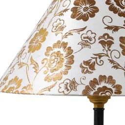 Maroon Fabric Shade Table Lamp With Black Base By Foziq image 5