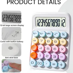 syga 12-Digit Candy Calculator – Sleek, Colorful & Perfect for Students or Office Basic Calculator image 4