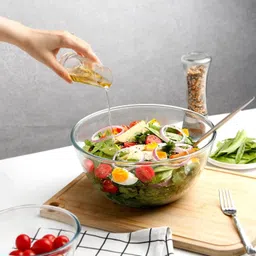 ravri traders Glass Mixing Bowl Borosilicate Glass Mixing Bowl Container 2300 ml Disposable image 1