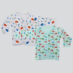 Mojua Kids Pack of 2 Printed Mandarin Collar Bio Finish T-shirt image 2