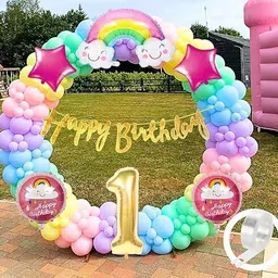 groovy dudz Rainbow Theme 1st birthday decorations kit Girls & Boys-picture-12