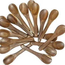click kart Wooden Cooking Spoon Set for Kitchen | Natural Sheesham Wood (4.5inc) Wooden Coffee Spoon, Tea Spoon, Ice Tea Spoon, Ice-cream Spoon, Cream Spoon, Sugar Spoon Set-picture-24