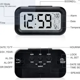 shreeji enterprise Digital Black Clock image 2