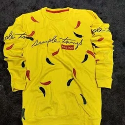 sonia enterprises Men Solid Round Neck Cotton Blend Yellow T-Shirt image 1