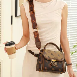 diva dale Brown Women Sling Bag Stylish Trendy Premium Party-Wear Casual Satchel Dual Tone image 5