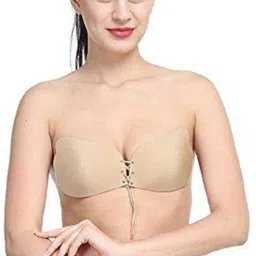maitri enterprise Backless Sticky Bra Adhesive Wings Bra Reusable PushUp Wire Free Padded Bra M154 Nursing Breast Pad image 1