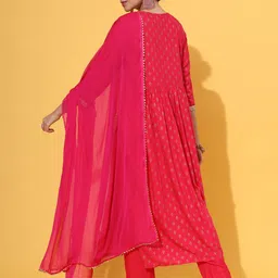 JAIPUR PRIME Yoke Design Regular Kurta with Trousers & Dupatta image 5