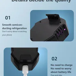 ElectroEra Enterprise Mobile Radiator Cooling Fan for Efficient Gaming/Streaming Compatible,Smarphone 1 Fan Ergonomic Cooling Pad with Adjustable Height image 3