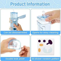 swilco Bus Water Bottle For Kids With Strap, Sipper, & Straw | Leakproof image 4