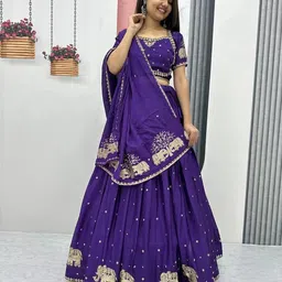 devshreefashion Embroidered Semi Stitched Lehenga Choli image 4