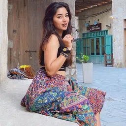 nuwal Women Printed Flared Multicolor Skirt image 3