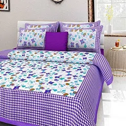 Cotton King Flat 104 TC Floral Bedsheet-image-49