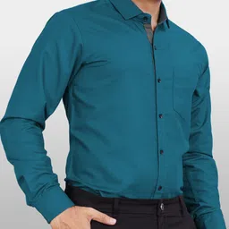 vebnor Men Regular Fit Solid Button Down Collar Formal Shirt image 4
